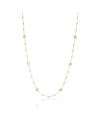 Colier din Aur Galben de 18 k cu Lant Diamantat, Bile Diamantate si Cuburi,  2.44g