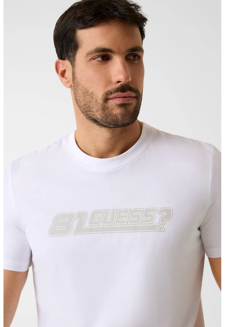 Tricou slim fit pentru fitness, Alb fildes/Alb optic