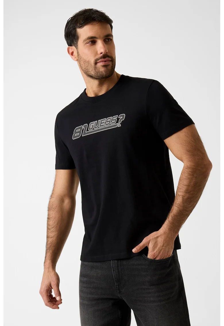 Tricou slim fit pentru fitness, Negru