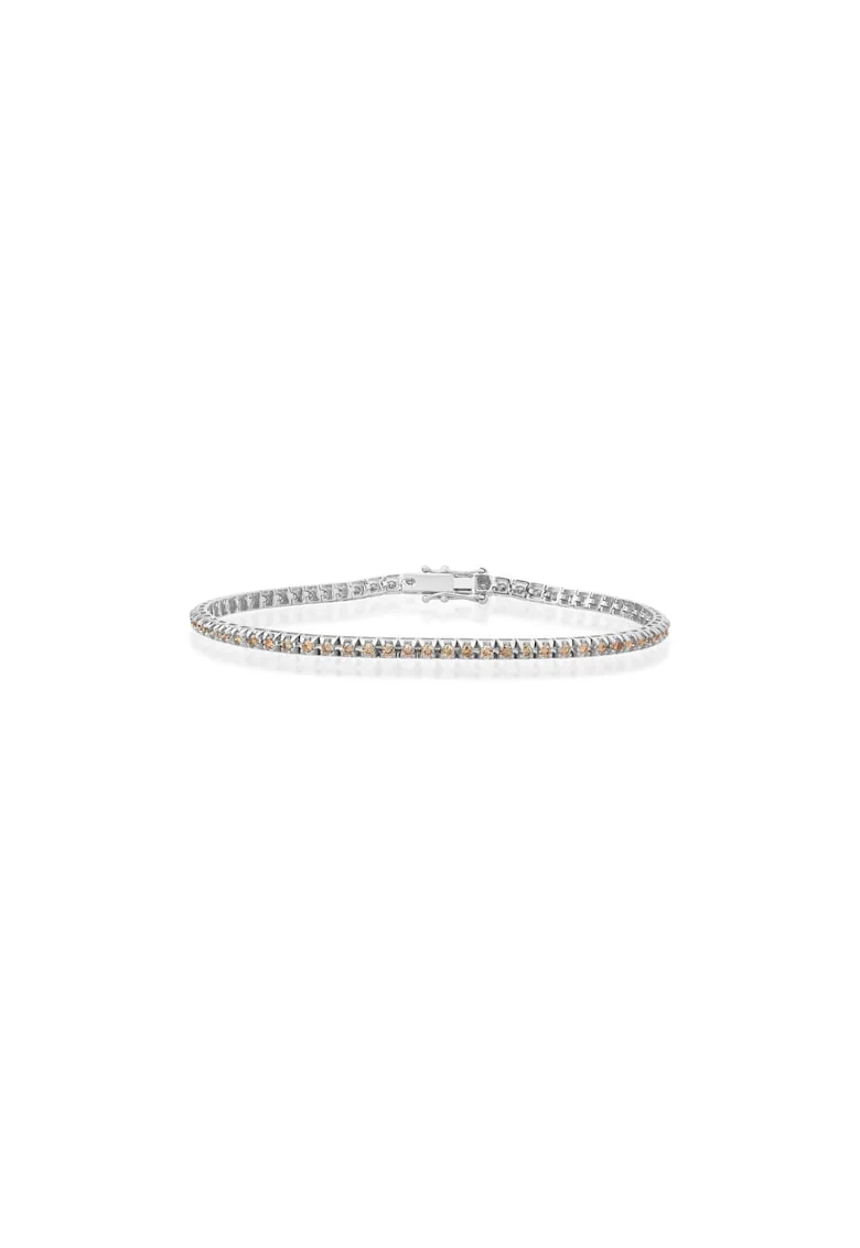 Bratara Tennis Aur Alb,  18K, Diamante Naturale Champagne de 2.37 Carate, 6.09 g