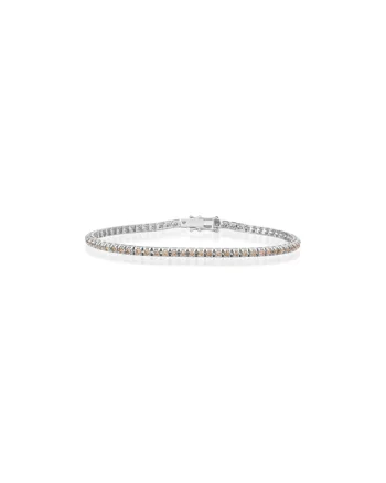 Bratara Tennis Aur Alb,  18K, Diamante Naturale Champagne de 2.37 Carate, 6.09 g