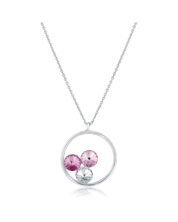 Colier cu Pietre Swarovsky din Argint 925, Placat cu Rodiu,  2.68g
