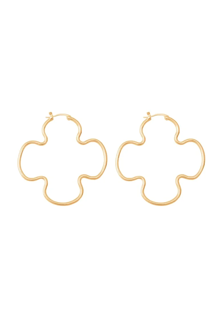 Cercei placati cu aur de 18K Clover