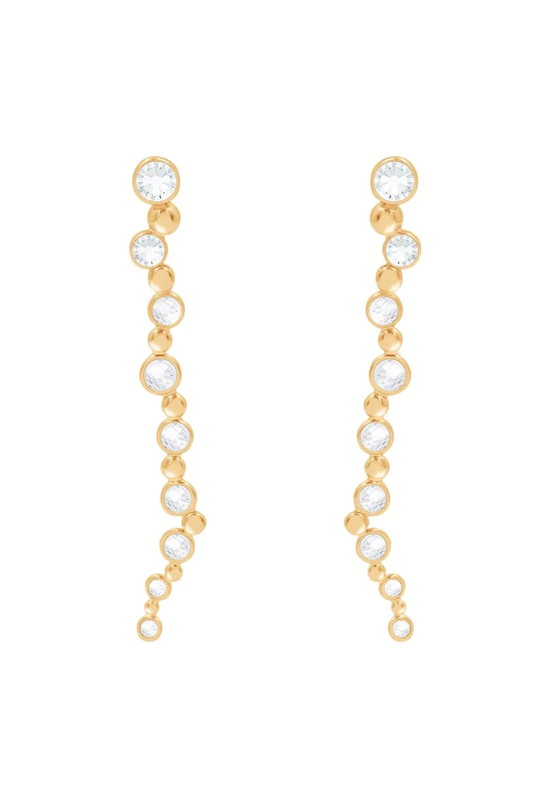 Cercei placati cu aur 18K si decorati cu pietre zirconia