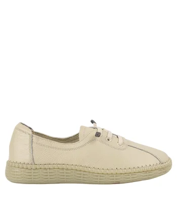 Pantofi casual, dama,  2810 crem, piele naturala, Crem