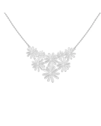 Colier placat cu argint 925 cu pandantiv in forma de margarete