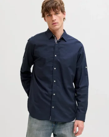 Camasa barbati, Regular fit, Henry, din bumbac, Bleumarin inchis