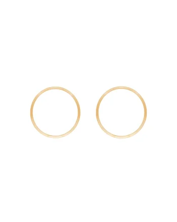 Cercei rotunzi tip stift placati cu aur de 18K Etno