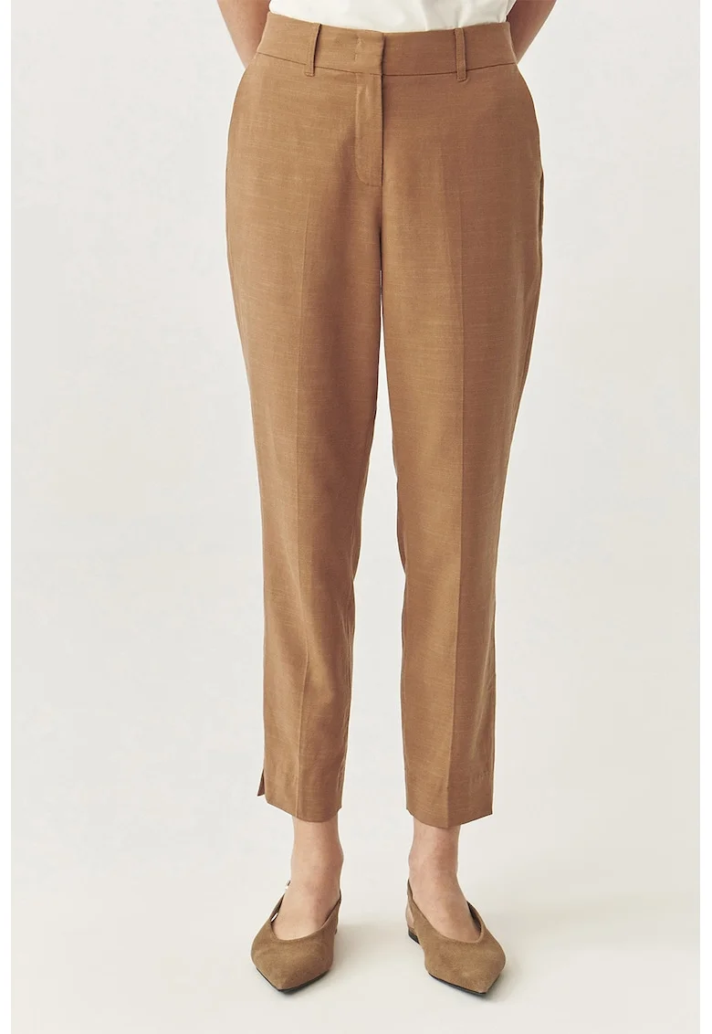 Pantaloni capri regular-fit, Maro inchis