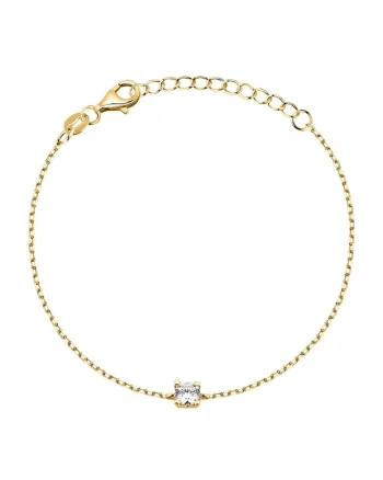 Bratara din argint 925 cu zirconia, Alb/Auriu