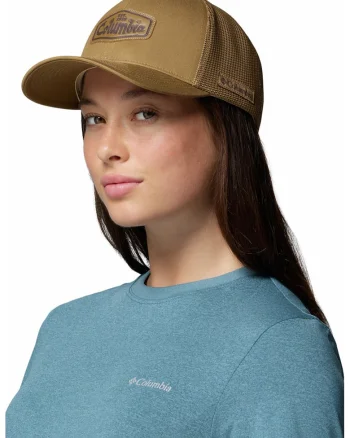 Sapca unisex de plasa cu logo aplicat, Maro deschis
