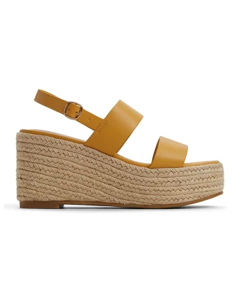 Sandale-espadrile wedge Keoni, Galben inchis
