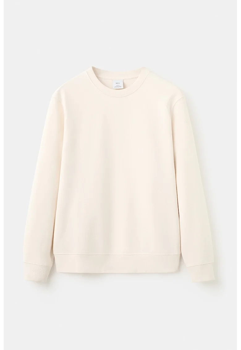 Bluza de trening din bumbac cu maneci cazute, Bej deschis