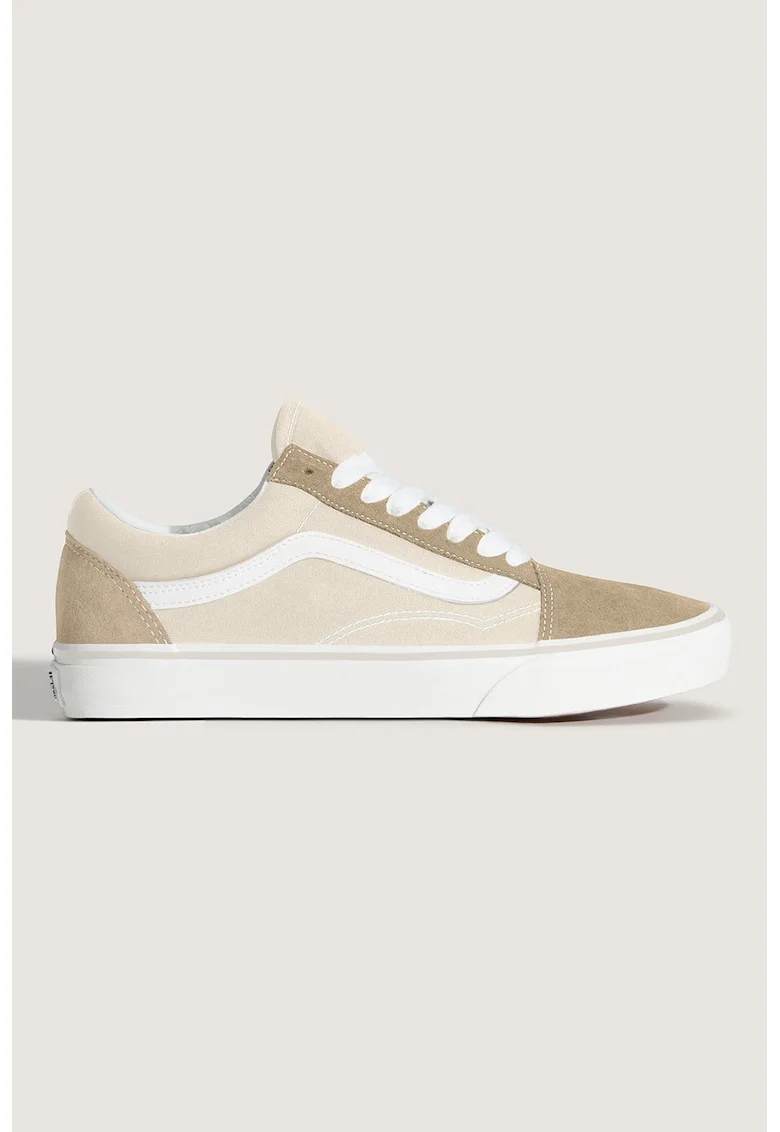 Tenisi unisex cu garnituri din piele intoarsa Old Skool Nine, Maro camel/Bej sampanie