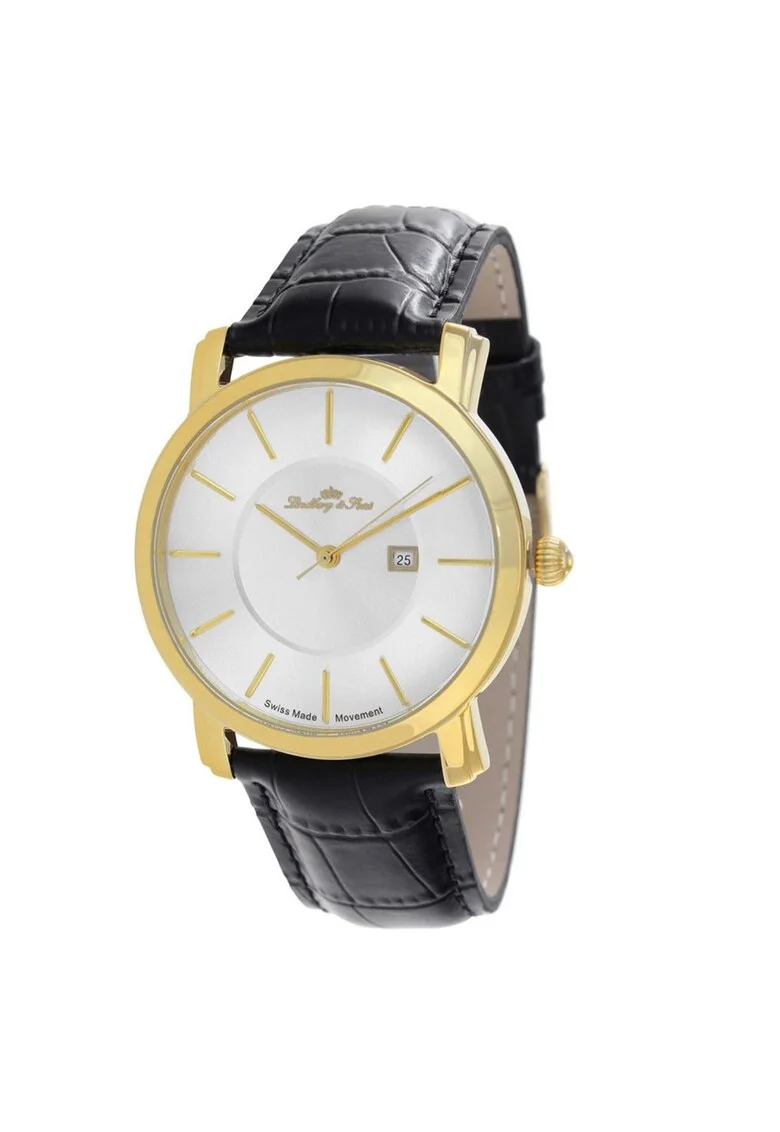 Ceas cu mecanism quartz si bratara din piele