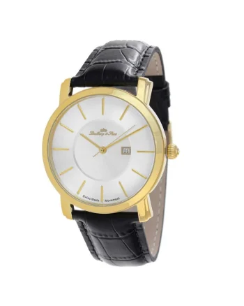Ceas cu mecanism quartz si bratara din piele