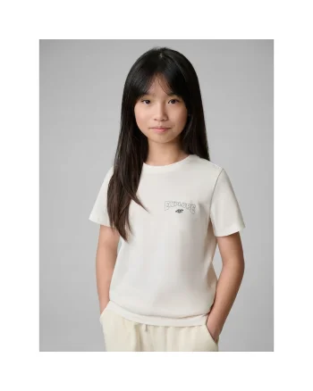 Tricou copii  alb, bumbac, pentru fete
