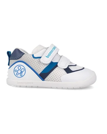 Pantofi sport cu insertii din plasa si velcro, Albastru royal/Alb murdar/Bleumarin