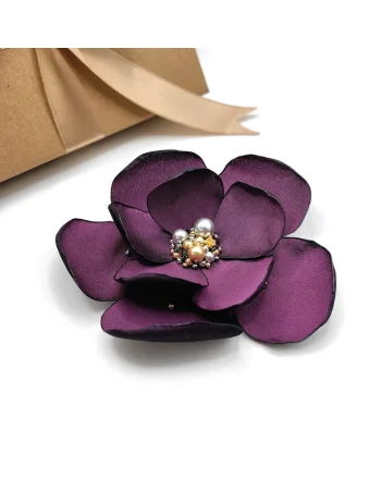 Brosa floare matase satinata Sublime, Mov