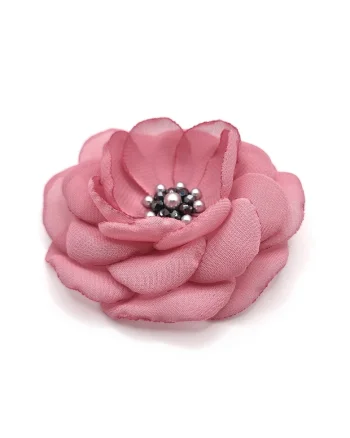 Brosa floare din voal eleganta, Zia Fashion, Lavinia, mac rosu, handmade, Roz pudrat