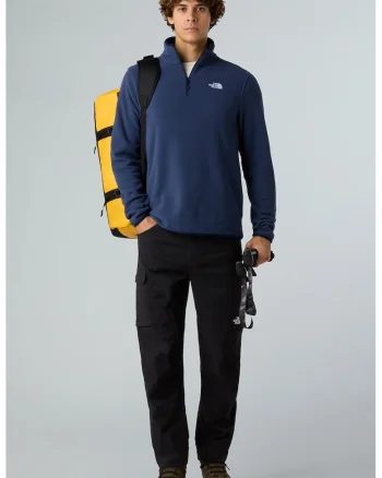 Hanorac din material fleece cu fenta scurta cu fermoar pentru trekking Glacier, Bleumarin