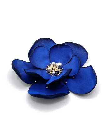 Brosa floare matase satinata Sublime, Albastru