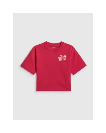Tricou copii,  cropped, bumbac, roz, pentru fete