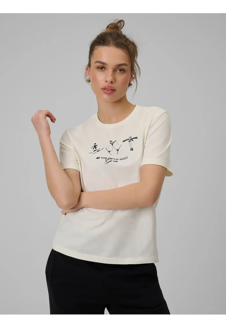 Tricou dama  bej, bumbac