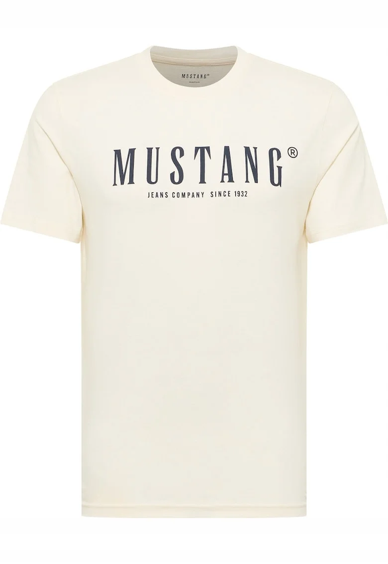 Tricou Barbati,  Style Austin, Regular Fit, Maneca Scurta, Decolteu Rotund, Cu Logo, Bumbac, Design Clasic, Alb, Alb