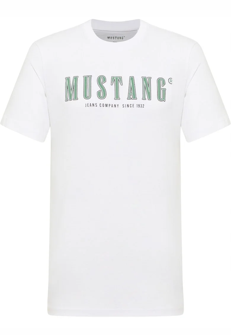 Tricou Barbati,  Style Austin, Regular Fit, Maneca Scurta, Decolteu Rotund, Cu Logo, Bumbac, Design Clasic, M INTL, Alb