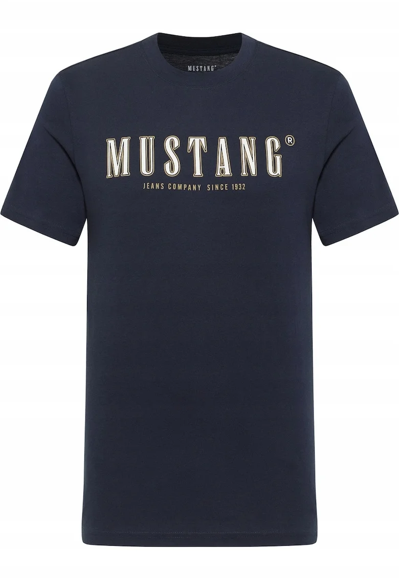 Tricou Barbati,  Austin, Regular Fit, Maneca Scurta, Decolteu Rotund, Cu Logo, Bumbac, Design Clasic, M INTL, Albastru