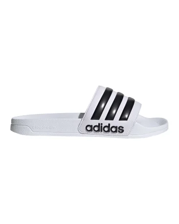 Papuci cu logo Adilette, Alb