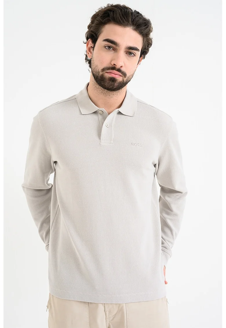 Bluza polo Pete, Maro taupe deschis