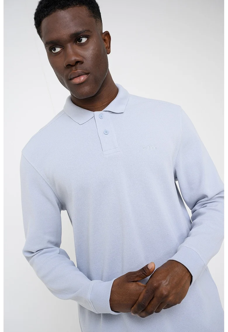 Bluza polo Pete, Albastru glaciar