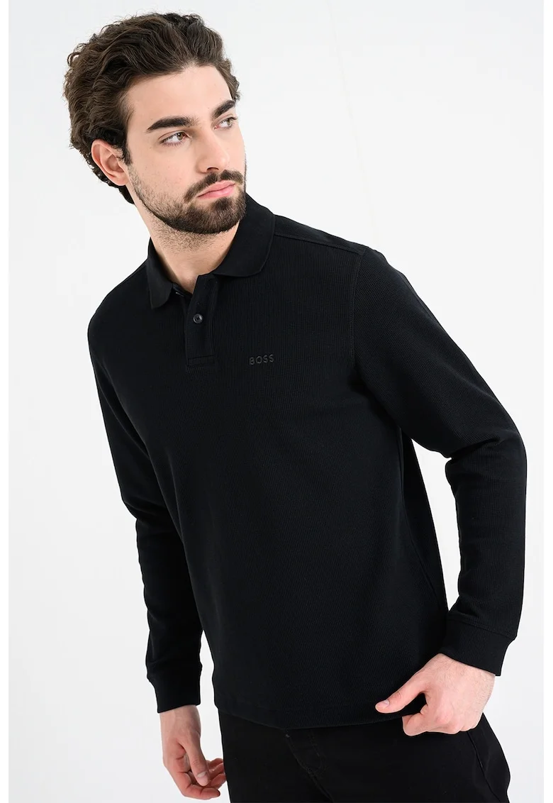 Bluza polo Pete, Negru