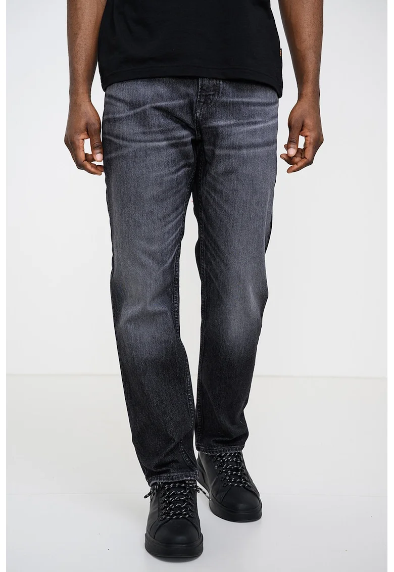 Blugi regular fit cu aspect decolorat Maine, Gri inchis melange