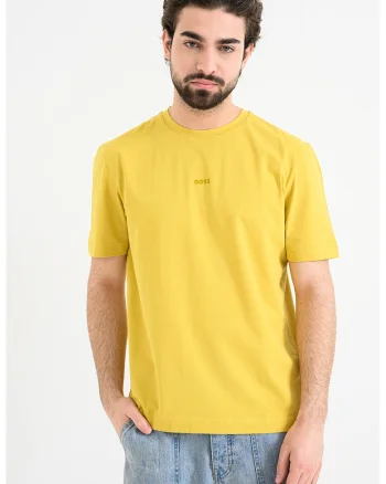 Tricou cu decolteu la baza gatului si logo discret