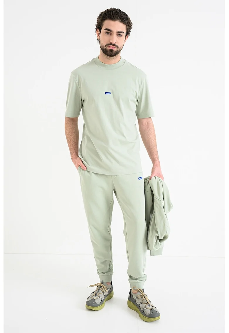 Tricou cu decolteu la baza gatului si logo Nieros, Verde pal