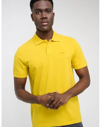 Tricou polo de bumbac pique Prime, Galben sofran