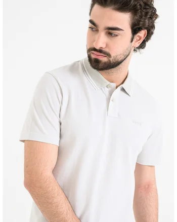 Tricou polo relaxed fit Peoxford, Alb/Bej deschis