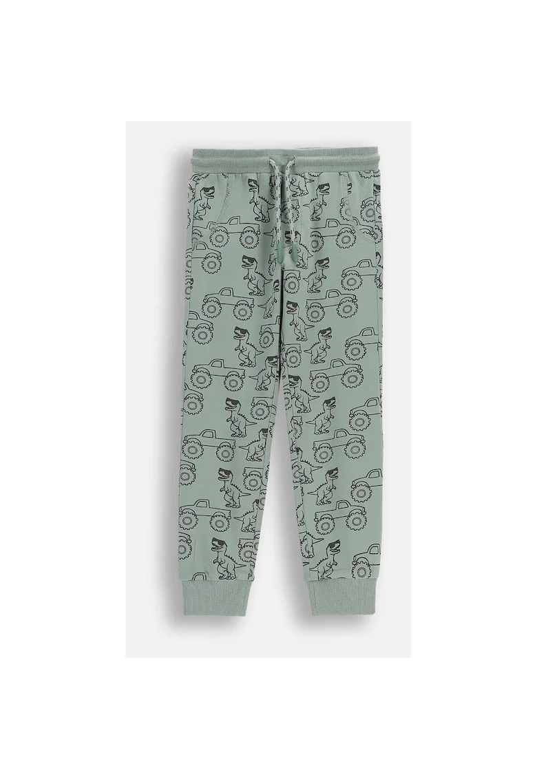 Colanti,  verde, 7 ani, 122 cm, set cu motive dinozauri