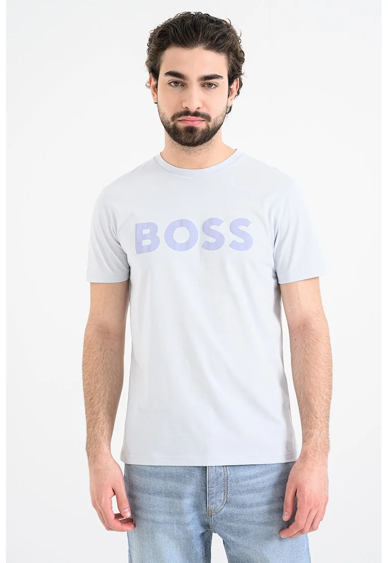 Tricou regular fit cu imprimeu logo cauciucat Thinking