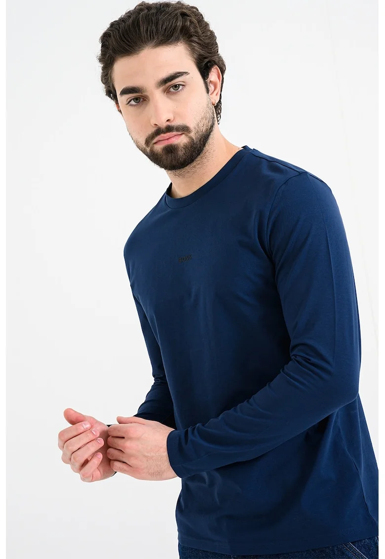 Bluza cu decolteu la baza gatului Chark, Albastru inchis