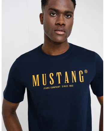 Tricou cu logo Austin, Bleumarin/Galben mustar