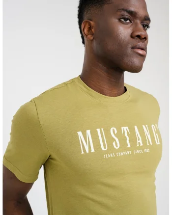 Tricou cu logo Austin, Alb/Verde masliniu deschis