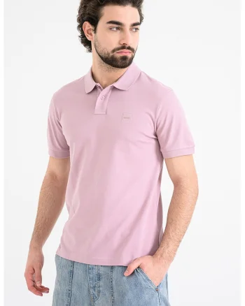 Tricou polo slim fit Passenger, Roz prafuit