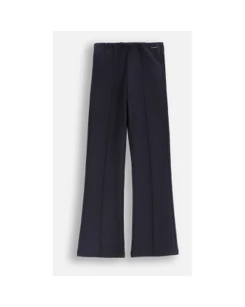 Pantaloni evazati cu talie elastica si imprimeu micro-houndstooth