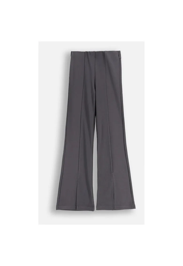 Colanti  gri grafit cu cusaturi decorative, 164 CM, set pentru fete