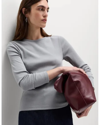 Bluza slim fit din amestec de bumbac, Gri melange
