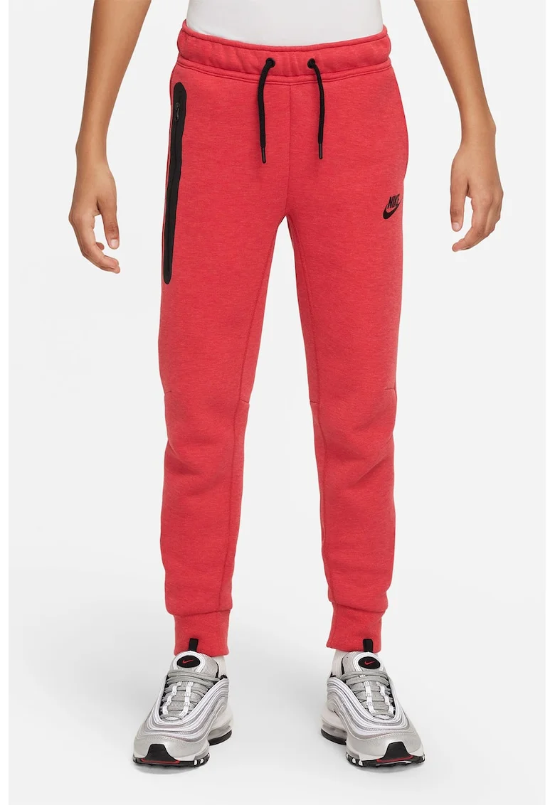 Pantaloni de trening cu talie ajustabila Sportswear Tech, Rosu/Negru